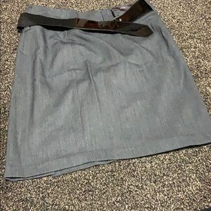 Gray pencil skirt with belt